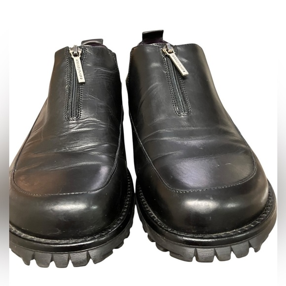 Sport Donald J Pliner Leather Zip Loafers Black Chunky Lug Sole Womens Size 10 M - Picture 9 of 14